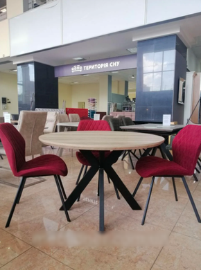Стол раскладной TML-660 VETRO 120x120 Дуб Сонома фотография