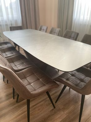 Стіл розкладний DOLCE Ceramic Signal 180(240)x95 Сірий Мармур / Горіх фотографія