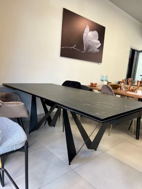 Стіл розкладний FJORD BLACK MARBLE КЕРАМІКА 200-300 см Concepto Чорний фотографія