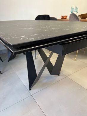 Стіл розкладний FJORD BLACK MARBLE КЕРАМІКА 200-300 см Concepto Чорний фотографія