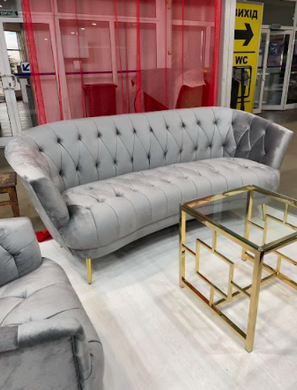 Софа ЛУЧІЯ Vetro Вельвет Сірий фотографія