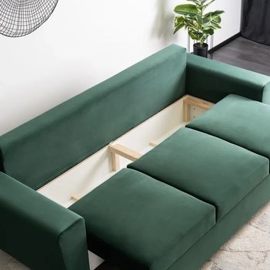 Диван 3-х местный бархатный MEBEL ELITE EMIL Velvet 230 см Зеленый фотография