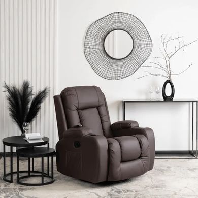 Масажне крісло MEBEL ELITE BOX екошкіра Темно-коричневий фотографія