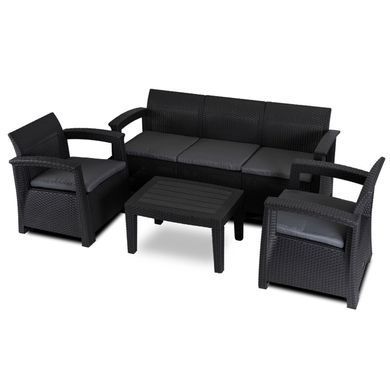 Комплект садових меблів MEBEL ELITE BRANDON Чорний