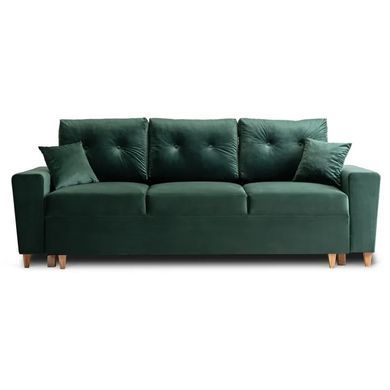 Диван 3-х местный бархатный MEBEL ELITE EMIL Velvet 230 см Зеленый фотография