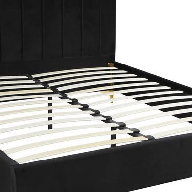 Кровать двуспальная бархатная MEBEL ELITE MARCELO Velvet 160x200 см Черный фотография