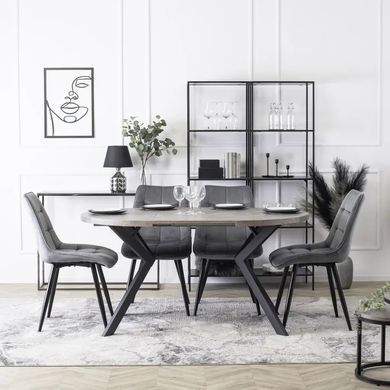 Стул бархатный MEBEL ELITE RIO Velvet, Серый фотография