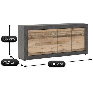 Комод MEBEL ELITE BLAGO 2 180 сірий/необроблений дуб фотографія