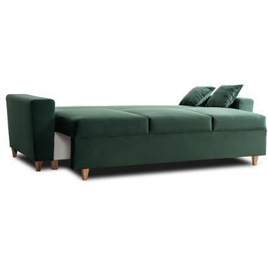 Диван 3-х местный бархатный MEBEL ELITE EMIL Velvet 230 см Зеленый фотография