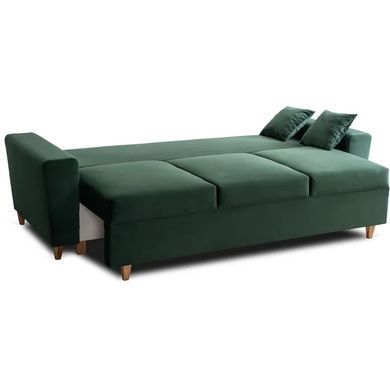Диван 3-х местный бархатный MEBEL ELITE EMIL Velvet 230 см Зеленый фотография