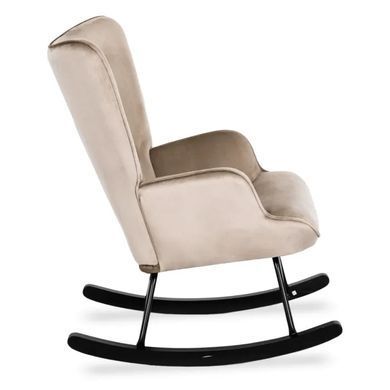 Крісло-гойдалка оксамитове MEBEL ELITE ELIS Velvet Бежевий фотографія