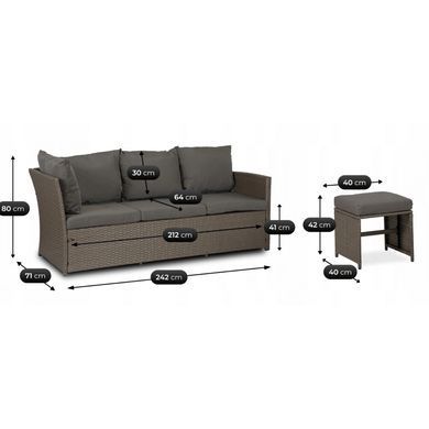 Комплект садових меблів MEBEL ELITE GEORGIA Сірий