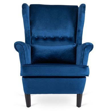 Кресло мягкое бархатное MEBEL ELITE KLARIS 2 Velvet Синий фотография
