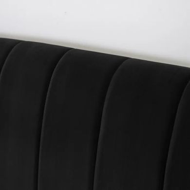 Кровать двуспальная бархатная MEBEL ELITE MARCELO Velvet 160x200 см Черный фотография