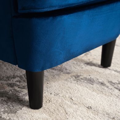 Кресло мягкое бархатное MEBEL ELITE KLARIS 2 Velvet Синий фотография