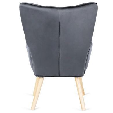 Кресло мягкое бархатное с подставкой для ног MEBEL ELITE LOZANO Velvet Серый фотография