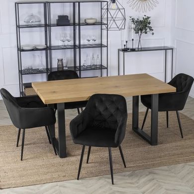 Стілець оксамитовий MEBEL ELITE VIKI Velvet чорний фотографія