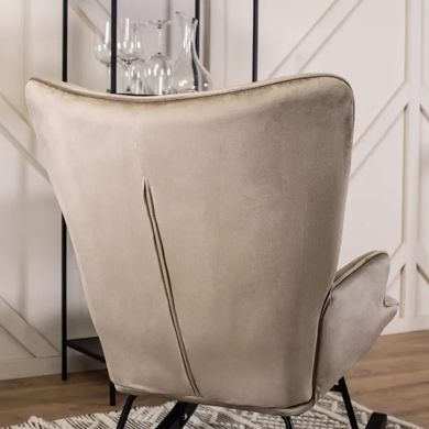 Крісло-гойдалка оксамитове MEBEL ELITE ELIS Velvet Бежевий фотографія