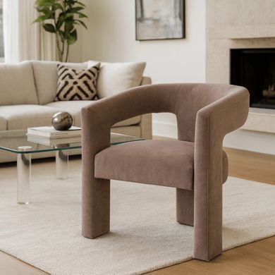 Крісло м'яке MEBEL ELITE LILLE Velvet Коричневий фотографія