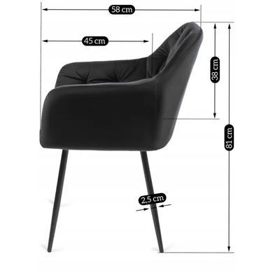 Стілець оксамитовий MEBEL ELITE VIKI Velvet чорний фотографія