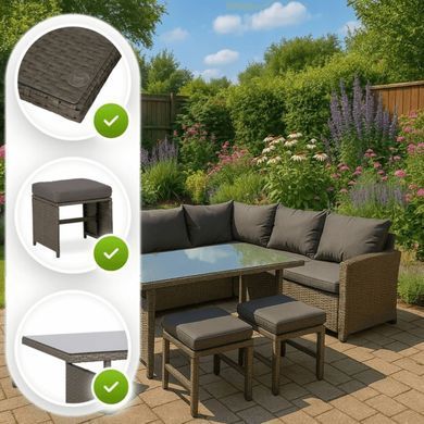 Комплект садових меблів MEBEL ELITE GEORGIA Сірий