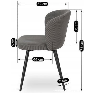 Стілець MEBEL ELITE HAILEY Сірий фотографія