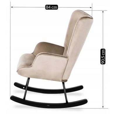 Крісло-гойдалка оксамитове MEBEL ELITE ELIS Velvet Бежевий фотографія