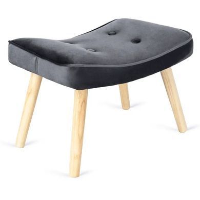 Кресло мягкое бархатное с подставкой для ног MEBEL ELITE LOZANO Velvet Серый фотография