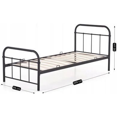 Кровать односпальная металлическая 90x200 см MEBEL ELITE PABLO черный фотография