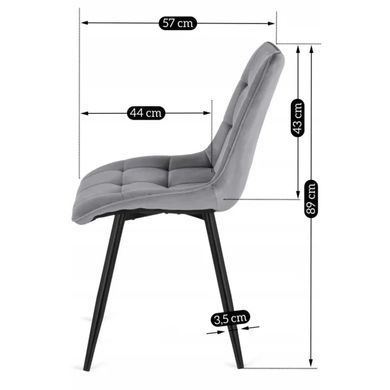 Стул бархатный MEBEL ELITE RIO Velvet, Серый фотография