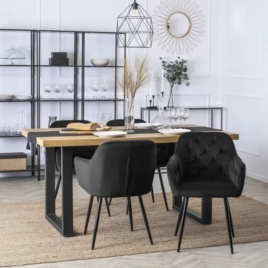 Стілець оксамитовий MEBEL ELITE VIKI Velvet чорний фотографія