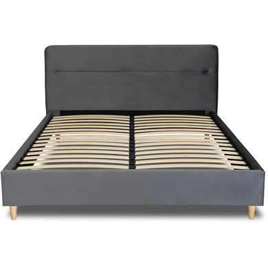 Ліжко оксамитове MEBEL ELITE BOND Velvet 160x200см Сірий фотографія