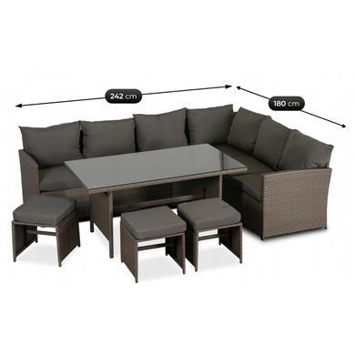 Комплект садових меблів MEBEL ELITE GEORGIA Сірий