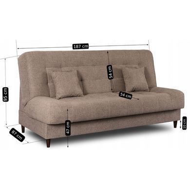Диван раскладной MEBEL ELITE NEPAL 187 см Коричневый фотография