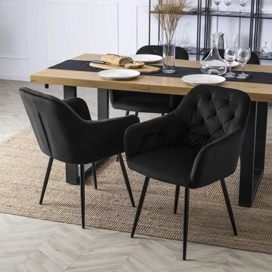Стілець оксамитовий MEBEL ELITE VIKI Velvet чорний фотографія