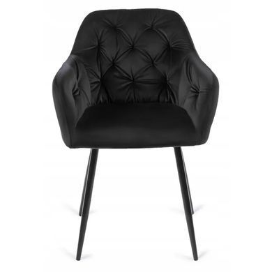 Стілець оксамитовий MEBEL ELITE VIKI Velvet чорний фотографія