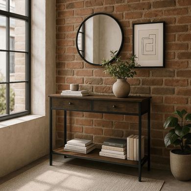 Консоль MEBEL ELITE EVERLY 100 рустикальний дуб/чорний фотографія