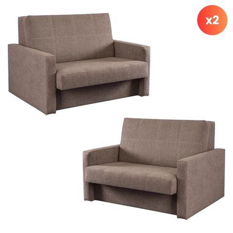 Набор из 2х раскладных кресел MEBEL ELITE MILAN 2, 135 см MEBEL ELITE Бежевый/ткань фотография