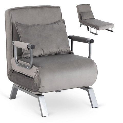 Кресло раскладное MEBEL ELITE BART Velvet Серый фотография