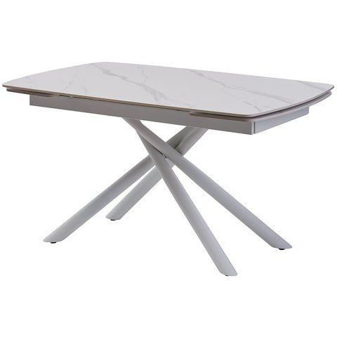 Стол раскладной PALERMO WHITE MARBLE Concepto 140(200)x90 Керамика Матовый Белый фотография