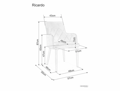 Кресло RICARDO Velvet Signal Зеленый фотография