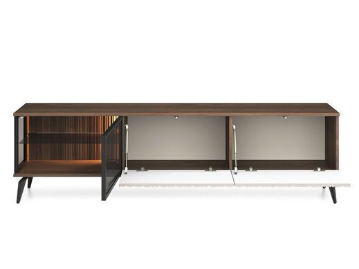 Тумба під ТВ з підсвіткою Вічі / Vici RTV180 3-дверна Горіх/кашемір Perfect Home Поьлща фотографія