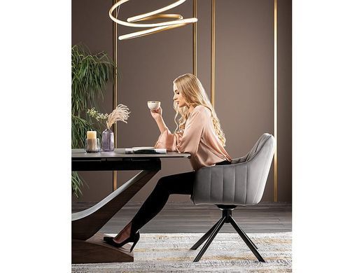 Стіл розкладний DOLCE Ceramic Signal 180(240)x95 Сірий Мармур / Горіх фотографія