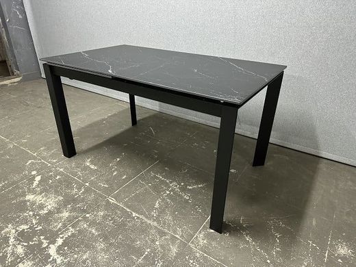 Стол Раскладной ЛАРС Prestol 140/200x80 Керамика Черный Мат / Черный фотография