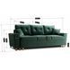 Диван 3-х местный бархатный MEBEL ELITE EMIL Velvet 230 см Зеленый
