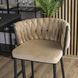 Барный стул бархатный MEBEL ELITE FLORES Velvet бежевый / черный