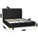 Кровать двуспальная бархатная MEBEL ELITE MARCELO Velvet 160x200 см Черный