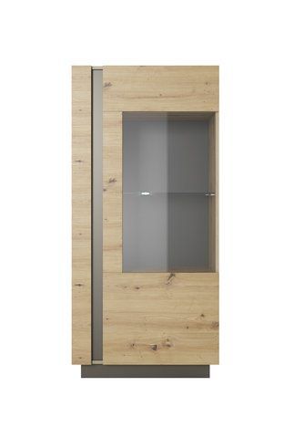 Витрина низкая Perfect Home Арко / Arco 1-дверная 1D1W/72 Дуб артизан/графит фотография