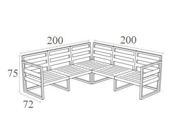 Комплект мебели для террасы Siesta Onto Mykonos Lounge Corner Set White Белый