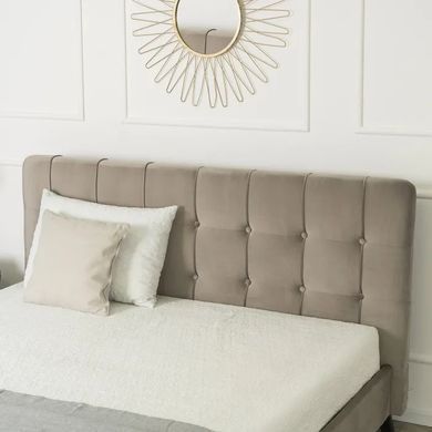 Ліжко двоспальне оксамитове MEBEL ELITE LINO Velvet, 160x200 см, Бежевий фотографія